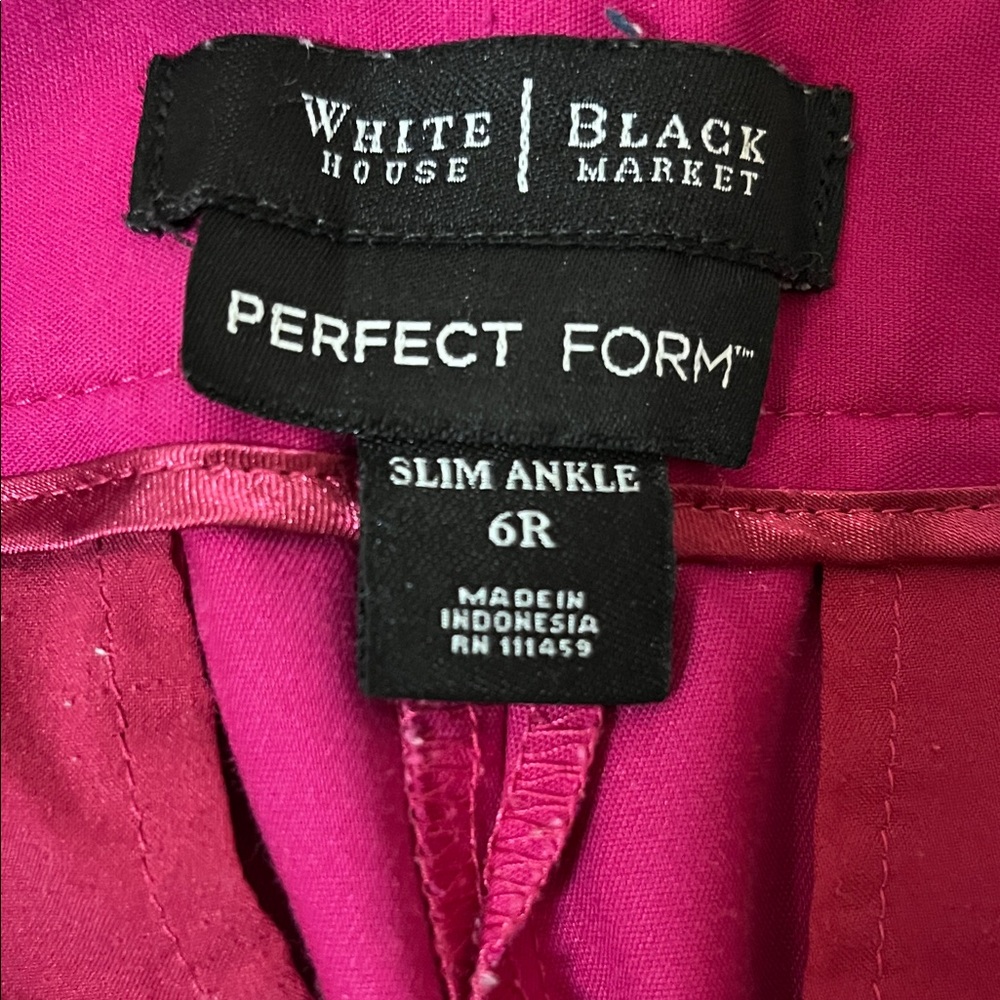 White House Black Market Perfect Form Ankle Pants 6R Fuchsia Classic Mid Rise - Picture 12 of 14